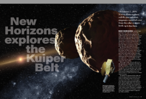 Opening pages of article "New Horizons Explores the Kuiper Belt", published in Astronomy Magazine